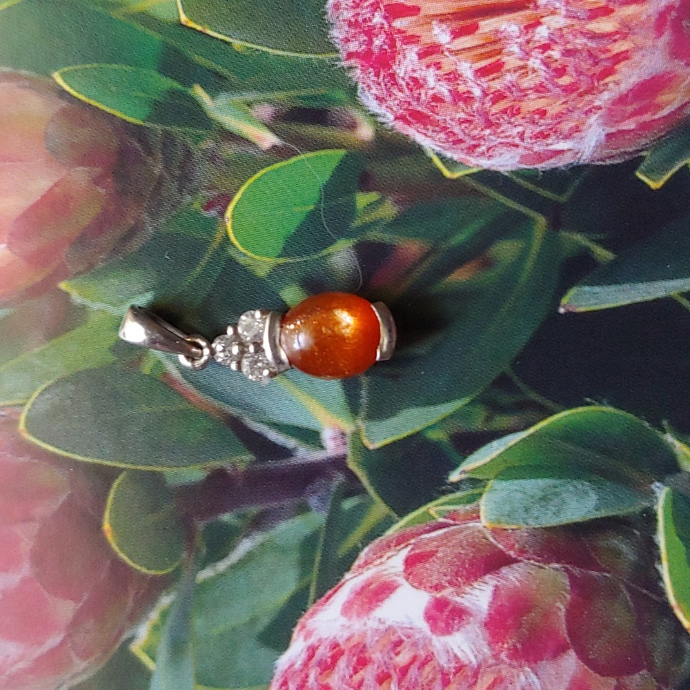 Sunstone and Sterling silver pendant